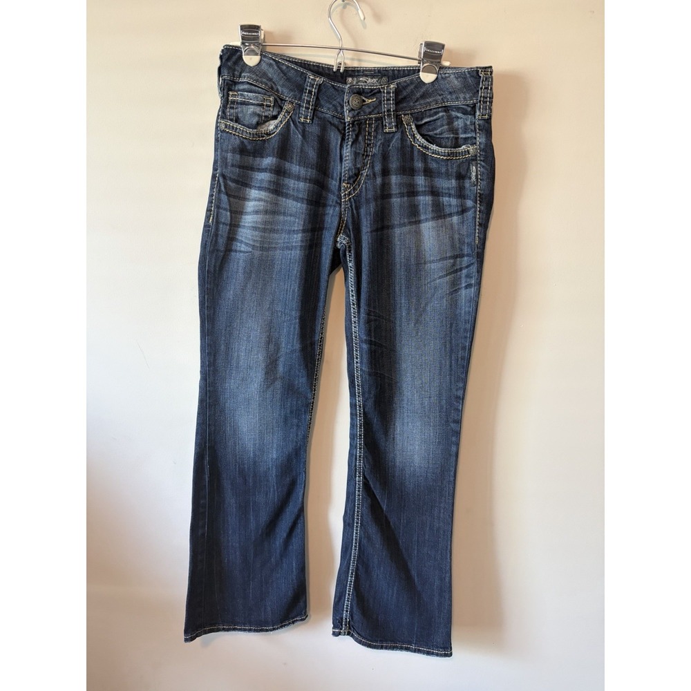 Silver Jeans Co Suki Surplus Jeans Womens 29/32 Blue Bootcut Contrast Stitch